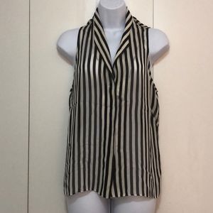 Jeunesse Silk Chiffon Black/White Striped Blouse